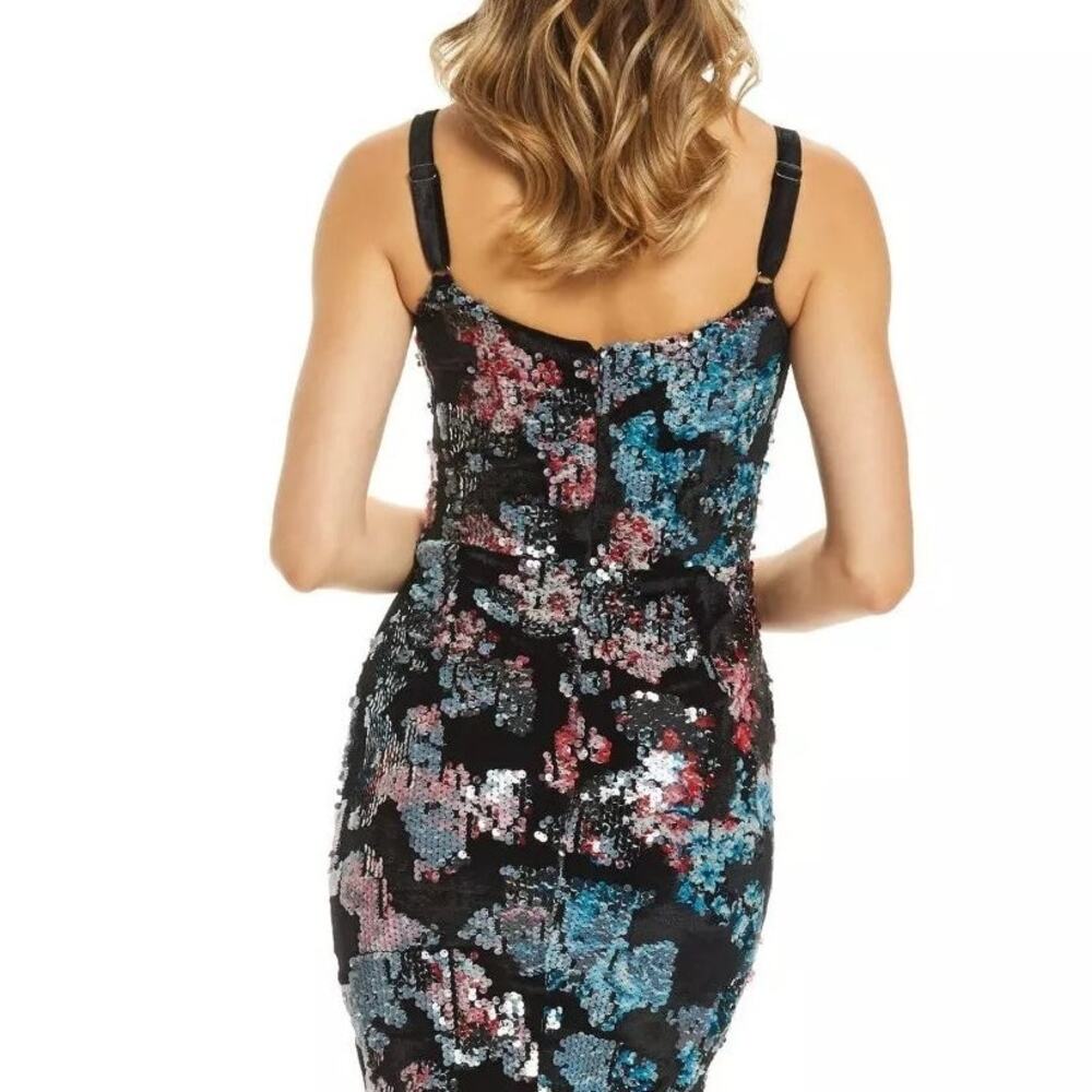 Dress the Population Lynda Sequin Bodycon Dress Demi Velvet Sequin Sheath Dress - Picture 4 of 8